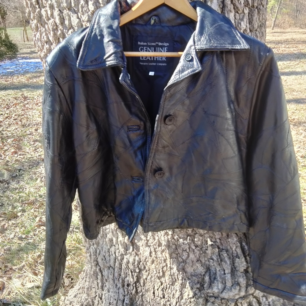 🍁🍂Pre-FallSale!🍂🍁Navarre Leather Co. Italian Stone Design Leather Jacket in XL